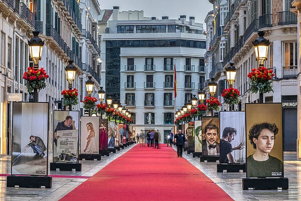 Red carpet rolled out on Calle Larios for the Malaga Film Festival, showcasing the charm of Malaga's city center in March.